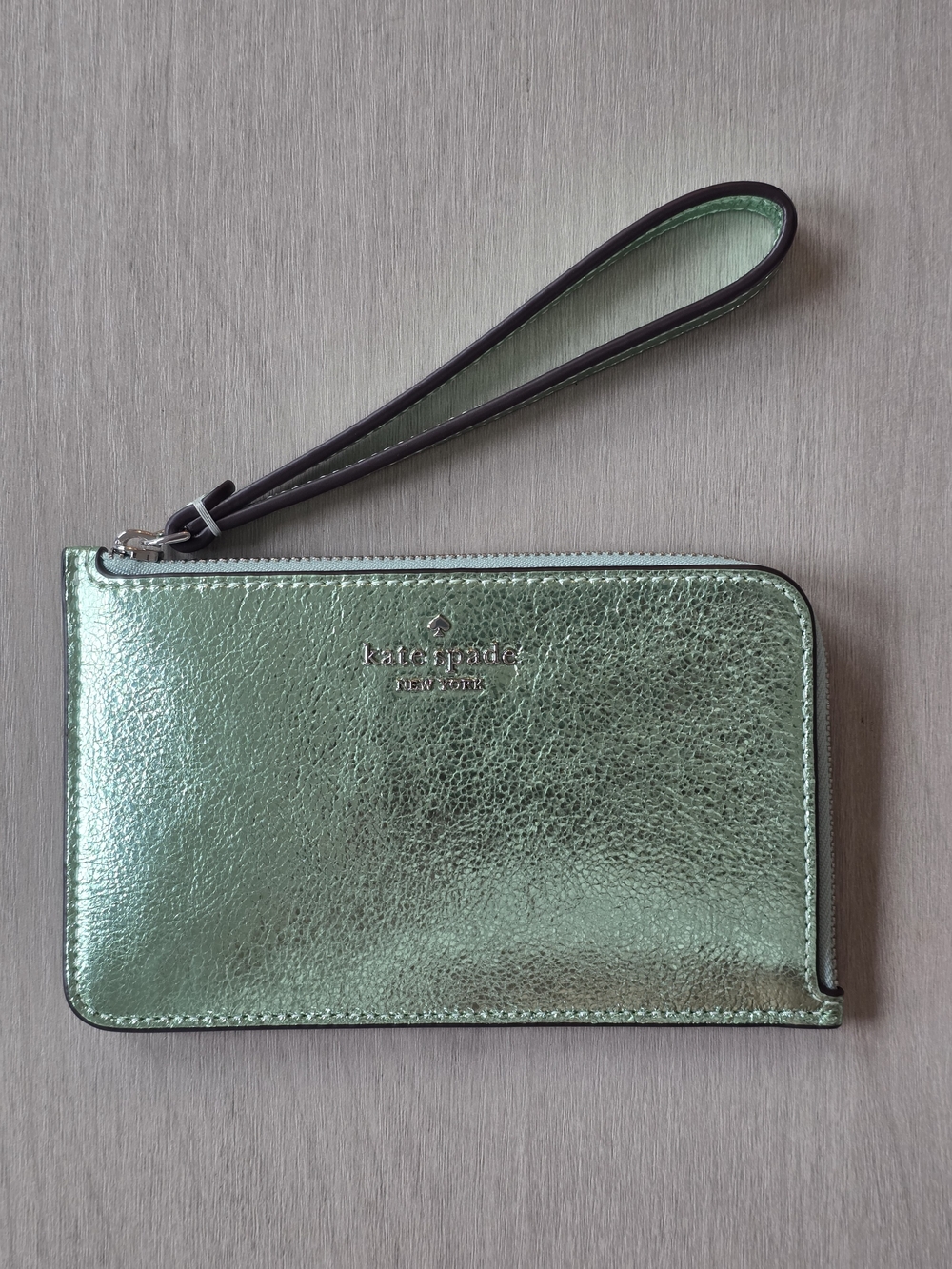 Kate Spade New York Lucy Metallic L-Zip Wristlet